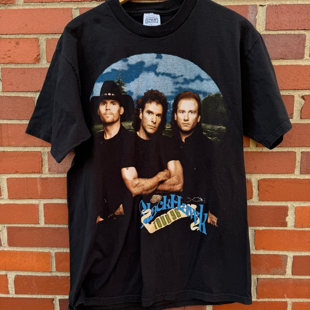 Vintage 1996 BlackHawk Tour Nice Man Concert Shirt Made In USA Country Rock L